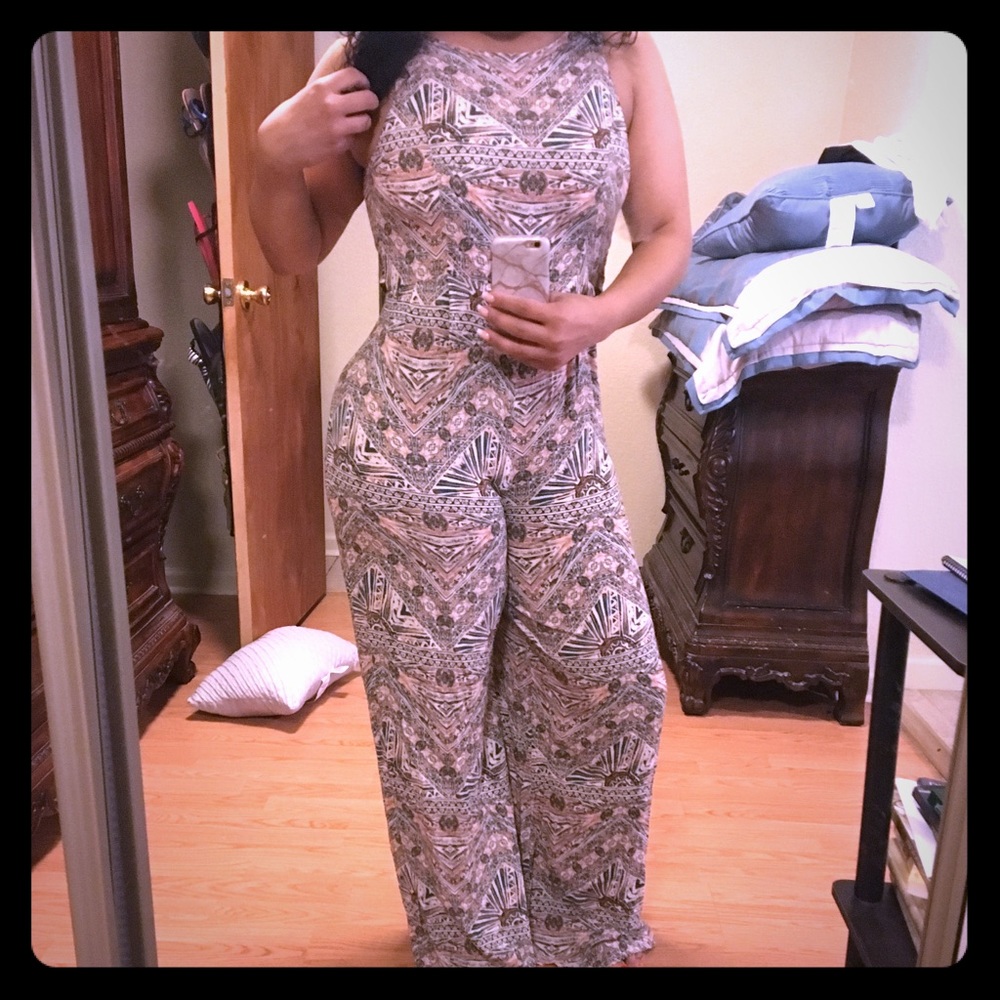 Mixed print jumpsuit
